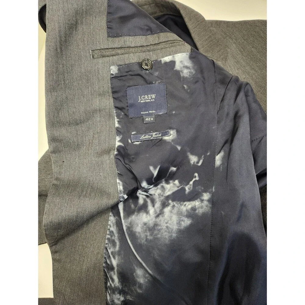 J. Crew Ludlow Jacket Men's 42R Gray Blazer Suit Sport Coat 100% Italian‎ Wool